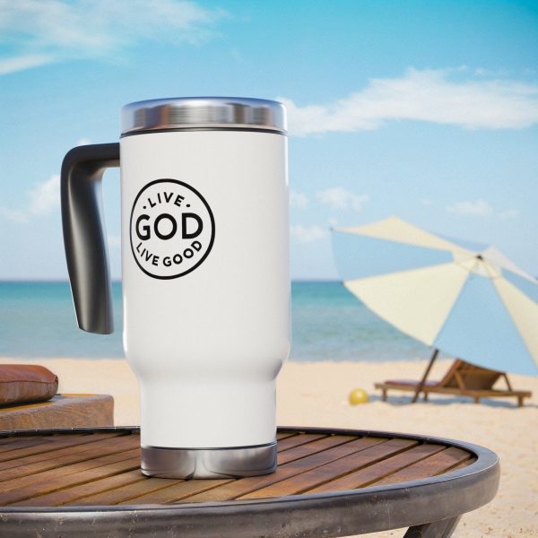 Cup Stainless Steel Travel Mug with Handle, 14oz LIVE GOD LIVE GOOD TM - Image 3