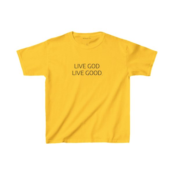 LIVE GOD LIVE GOOD Kids Heavy Cotton Tee Black Letters TM - Image 3