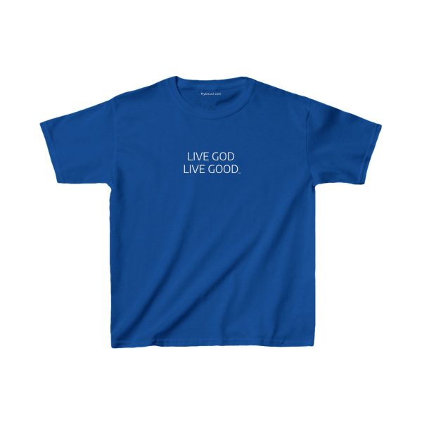 LIVE GOD LIVE GOOD Kids Heavy Cotton Tee White Letters TM - Image 7