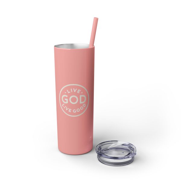 Cup Skinny Tumbler with Straw, 20oz LIVE GOD LIVE GOOD TM - Image 8