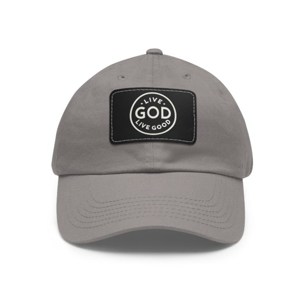 Hat with Leather Patch (Rectangle) LIVE GOD LIVE GOOD TM