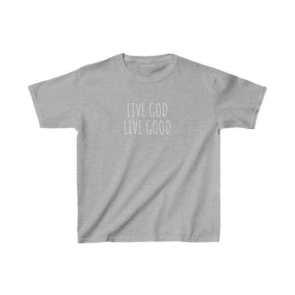 LIVE GOD LIVE GOOD Kids Heavy Cotton Tee White Letters TM - Image 3