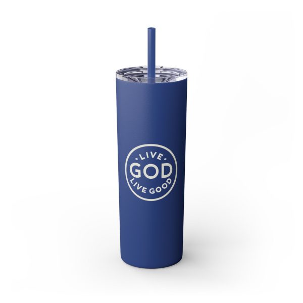 Cup Skinny Tumbler with Straw, 20oz LIVE GOD LIVE GOOD TM - Image 37