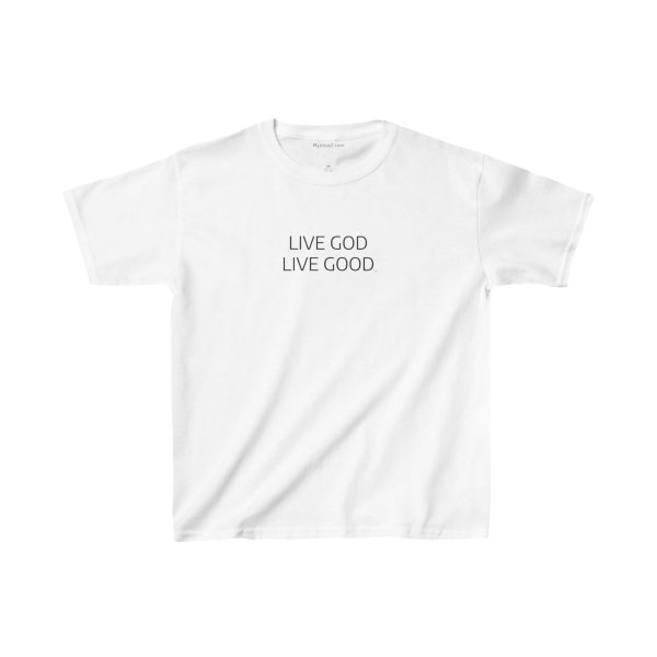 LIVE GOD LIVE GOOD Kids Heavy Cotton Tee Black Letters TM - Image 17