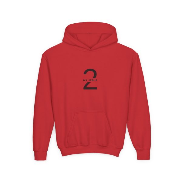 Heavy Blend Kids Hooded Sweatshirt My Jesus 2 Logo TM - Image 5