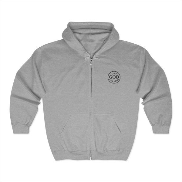 Unisex Blend Heavy Full Zip Hooded Sweatshirt LIVE GOD LIVE GOOD TM