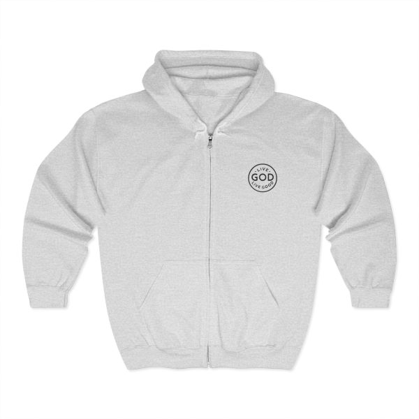 Unisex Blend Heavy Full Zip Hooded Sweatshirt LIVE GOD LIVE GOOD TM - Image 5