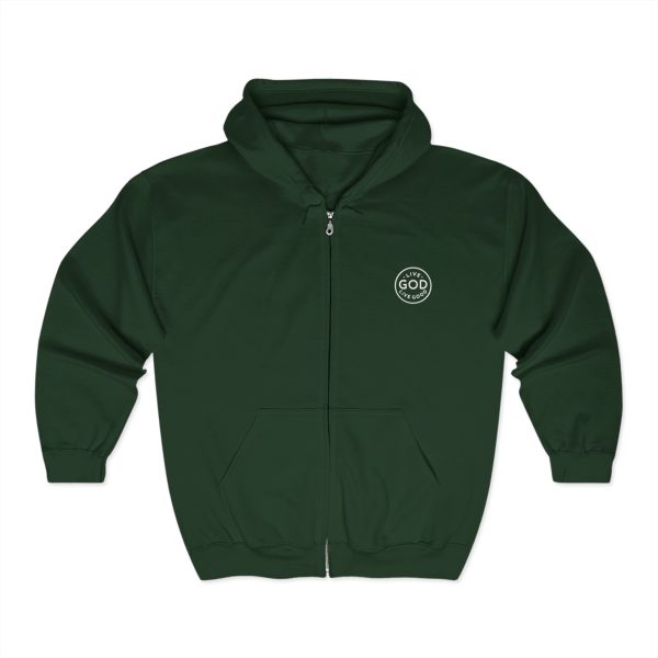 Unisex Blend Heavy Full Zip Hooded Sweatshirt LIVE GOD LIVE GOOD TM - Image 11