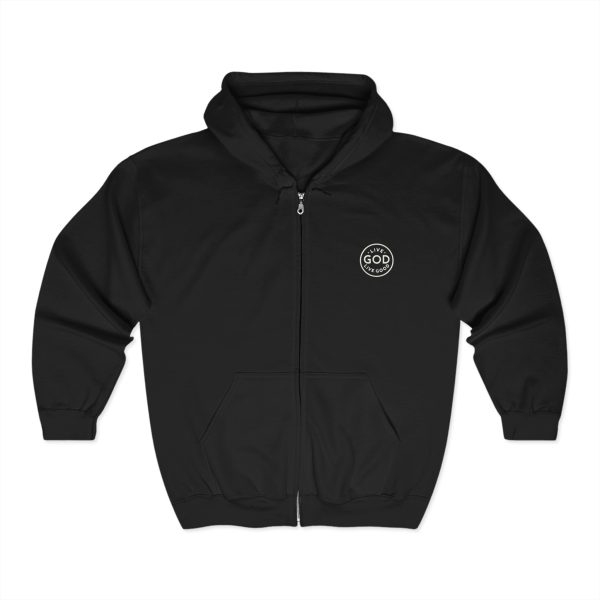 Unisex Blend Heavy Full Zip Hooded Sweatshirt LIVE GOD LIVE GOOD TM - Image 3