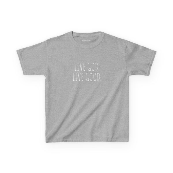 LIVE GOD LIVE GOOD Kids Heavy Cotton Tee White Letters TM - Image 2