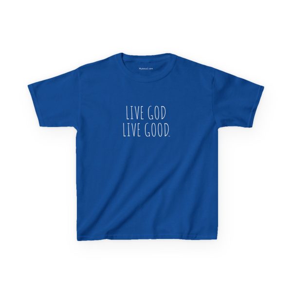 LIVE GOD LIVE GOOD Kids Heavy Cotton Tee White Letters TM - Image 6