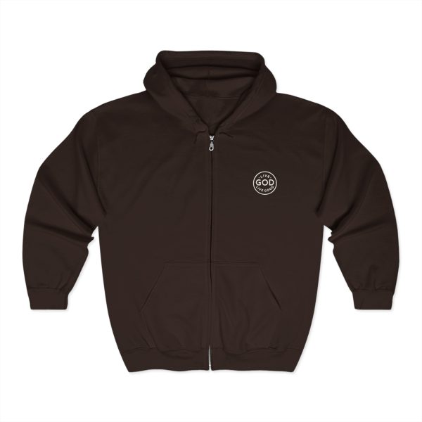 Unisex Blend Heavy Full Zip Hooded Sweatshirt LIVE GOD LIVE GOOD TM - Image 9