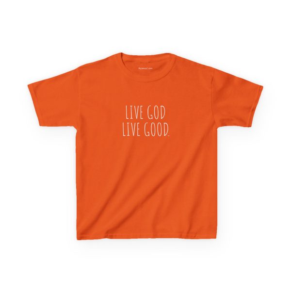 LIVE GOD LIVE GOOD Kids Heavy Cotton Tee White Letters TM - Image 4