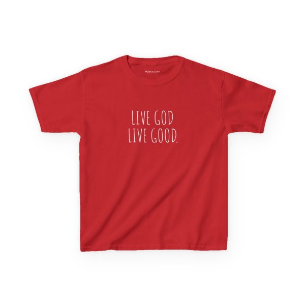 LIVE GOD LIVE GOOD Kids Heavy Cotton Tee White Letters TM - Image 9