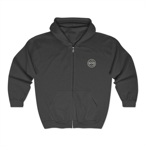 Unisex Blend Heavy Full Zip Hooded Sweatshirt LIVE GOD LIVE GOOD TM