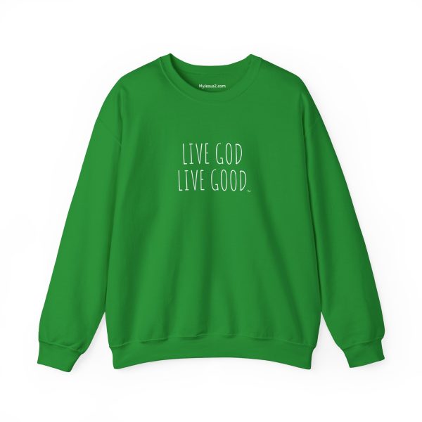 Unisex Heavy Blend Crewneck Sweatshirt LIVE GOD LIVE GOOD TM - Image 13