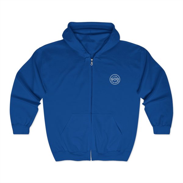 Unisex Blend Heavy Full Zip Hooded Sweatshirt LIVE GOD LIVE GOOD TM - Image 15