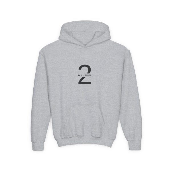 Heavy Blend Kids Hooded Sweatshirt My Jesus 2 Logo TM - Image 2