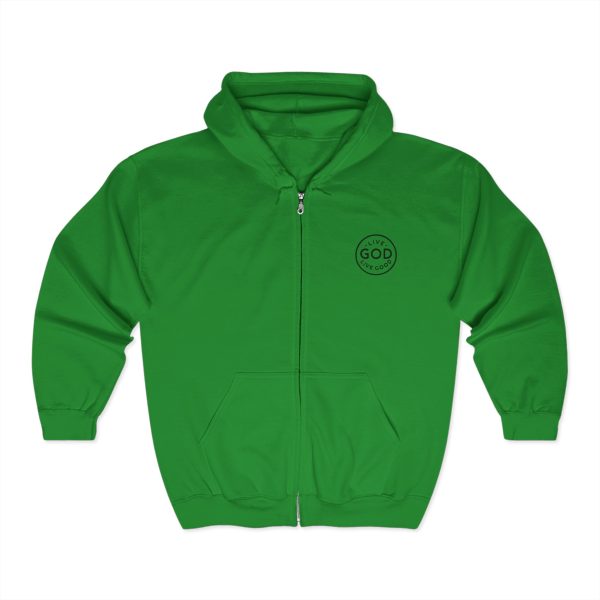 Unisex Blend Heavy Full Zip Hooded Sweatshirt LIVE GOD LIVE GOOD TM - Image 9
