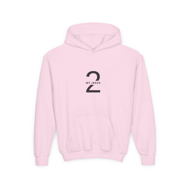 Heavy Blend Kids Hooded Sweatshirt My Jesus 2 Logo TM - Image 4