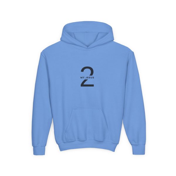 Heavy Blend Kids Hooded Sweatshirt My Jesus 2 Logo TM - Image 3