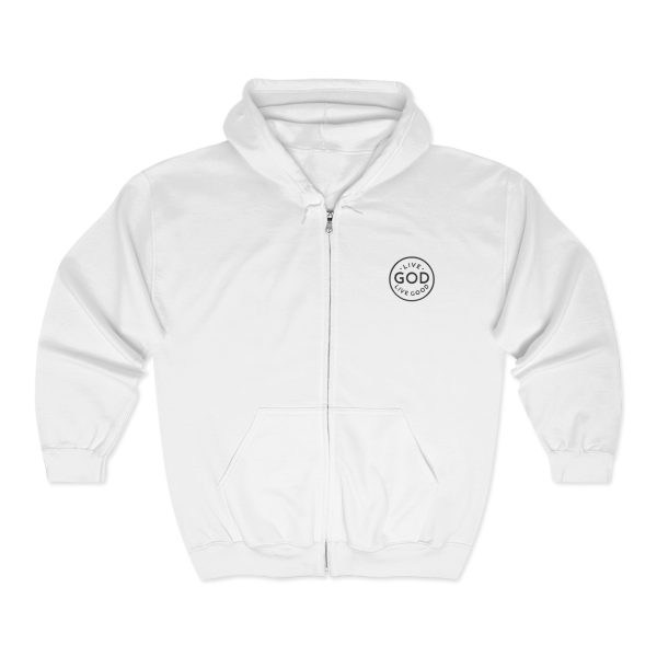 Unisex Blend Heavy Full Zip Hooded Sweatshirt LIVE GOD LIVE GOOD TM - Image 3