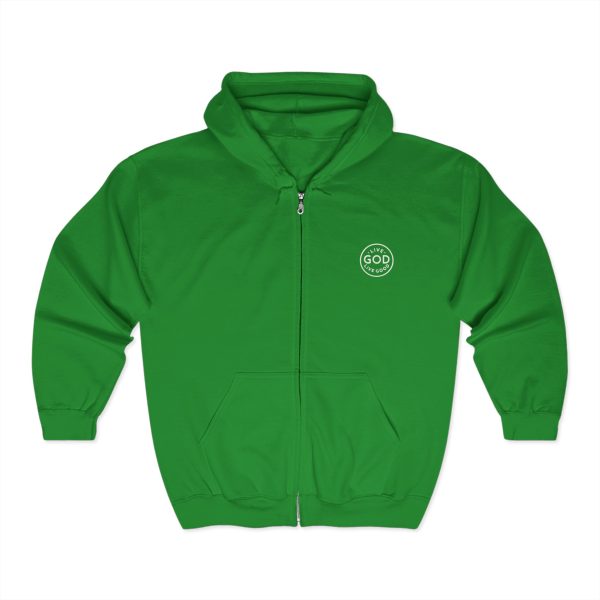 Unisex Blend Heavy Full Zip Hooded Sweatshirt LIVE GOD LIVE GOOD TM - Image 13