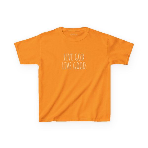 LIVE GOD LIVE GOOD Kids Heavy Cotton Tee White Letters TM - Image 3