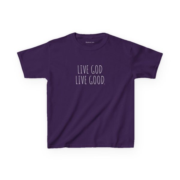 LIVE GOD LIVE GOOD Kids Heavy Cotton Tee White Letters TM - Image 8