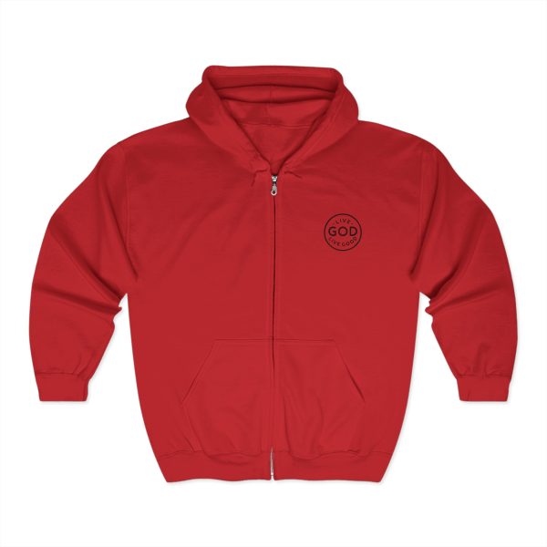 Unisex Blend Heavy Full Zip Hooded Sweatshirt LIVE GOD LIVE GOOD TM - Image 7
