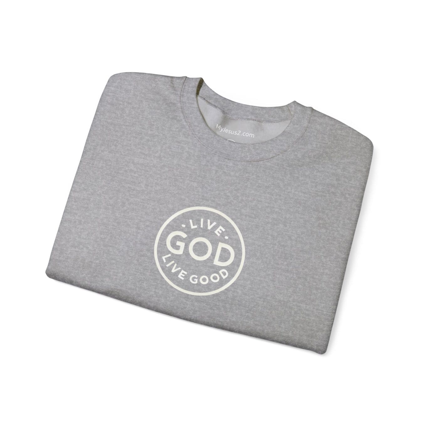 Unisex Heavy Blend Crewneck Sweatshirt LIVE GOD LIVE GOOD TM - Image 6