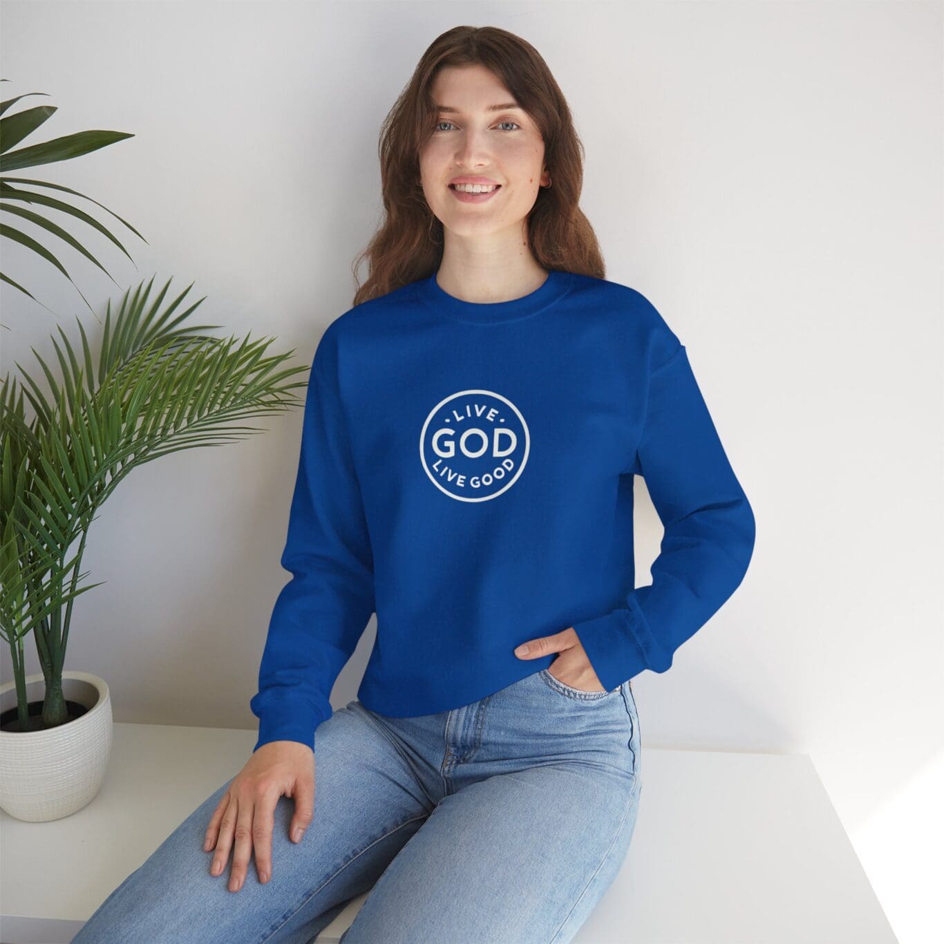 Unisex Heavy Blend Crewneck Sweatshirt LIVE GOD LIVE GOOD TM - Image 27