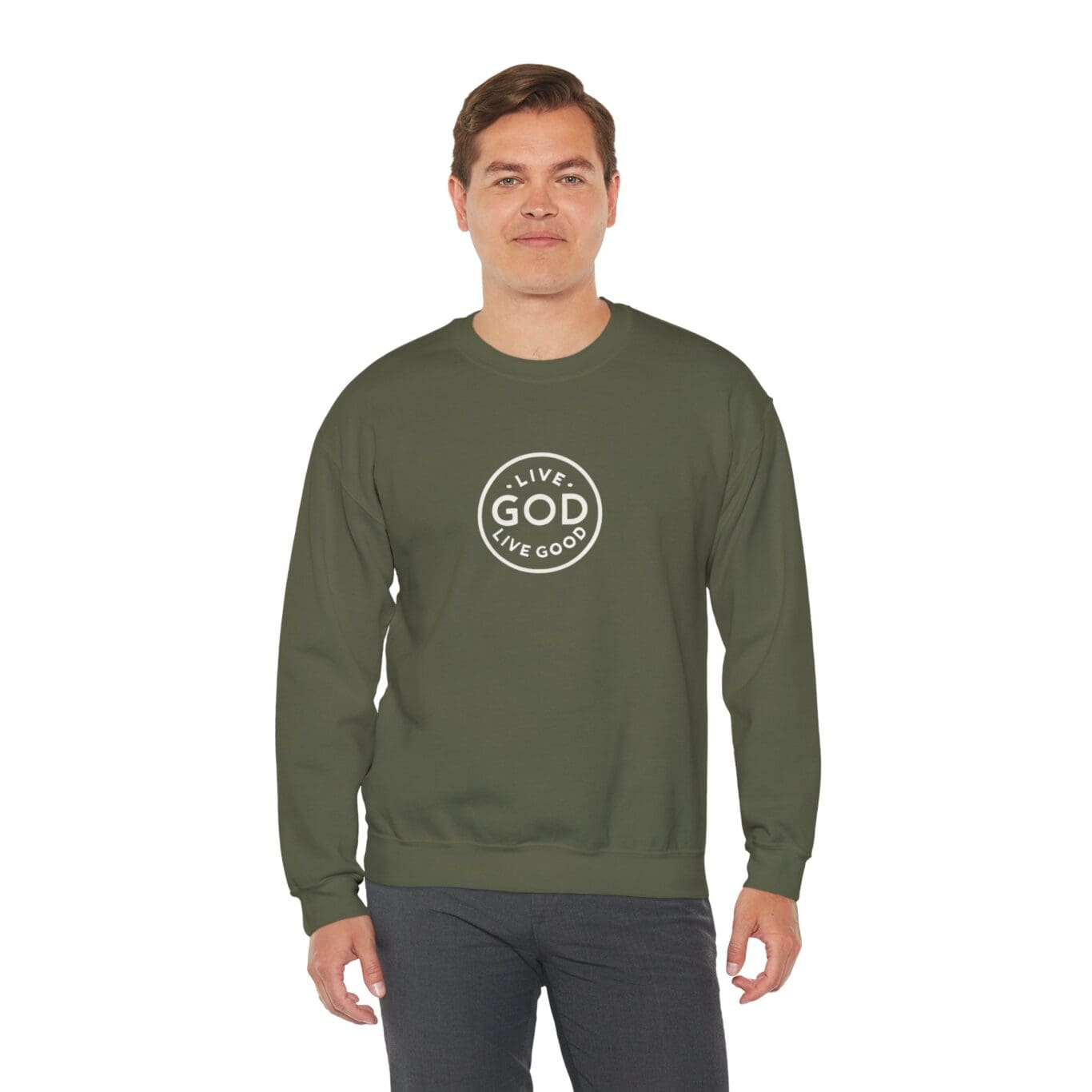 Unisex Heavy Blend Crewneck Sweatshirt LIVE GOD LIVE GOOD TM - Image 16