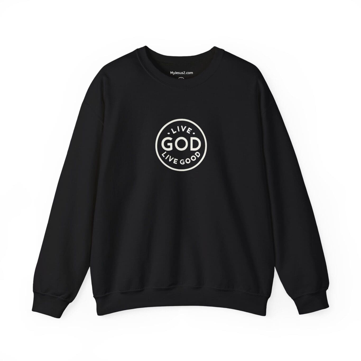 Unisex Heavy Blend Crewneck Sweatshirt LIVE GOD LIVE GOOD TM - Image 2