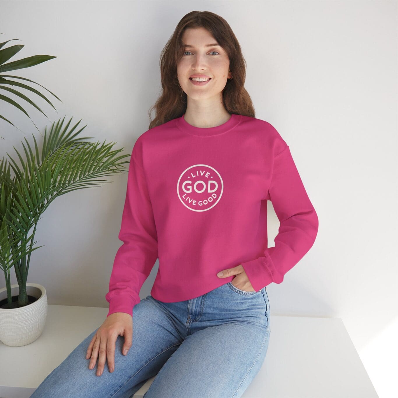 Unisex Heavy Blend Crewneck Sweatshirt LIVE GOD LIVE GOOD TM - Image 35