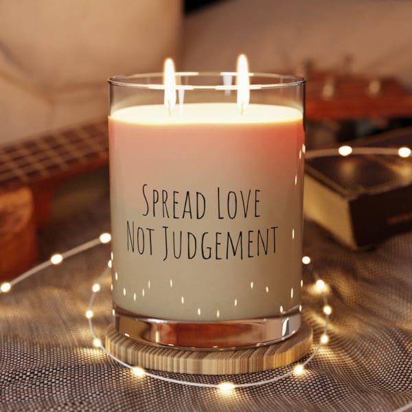 Scented Candle - Full Glass, 11oz Spread Love Not Judgement TM - Image 8