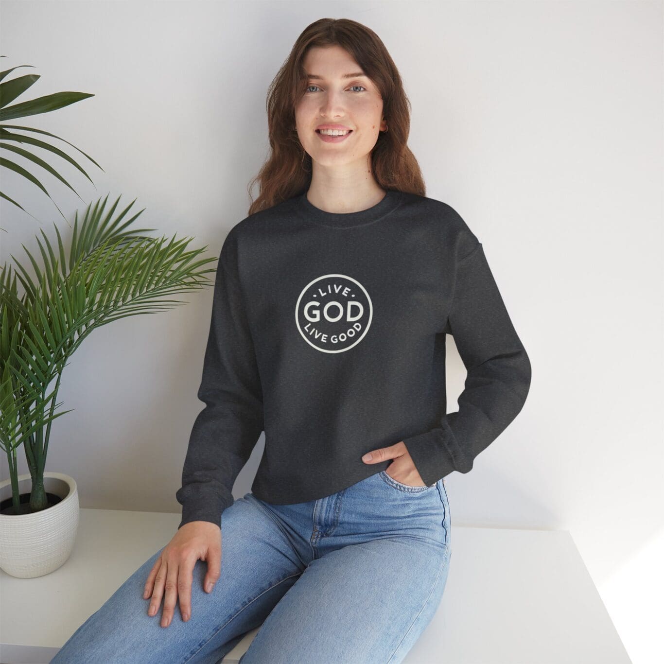 Unisex Heavy Blend Crewneck Sweatshirt LIVE GOD LIVE GOOD TM - Image 23