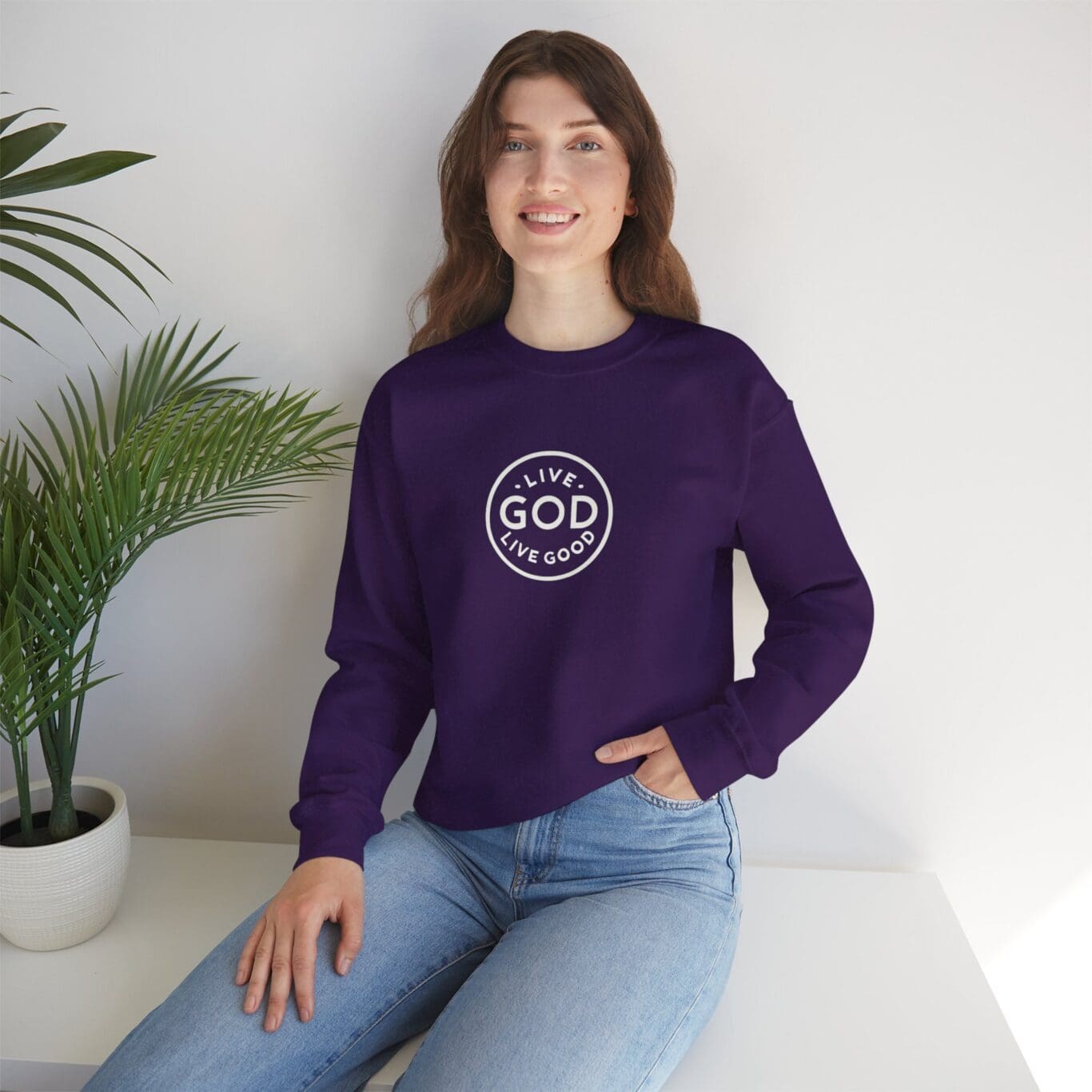 Unisex Heavy Blend Crewneck Sweatshirt LIVE GOD LIVE GOOD TM - Image 31