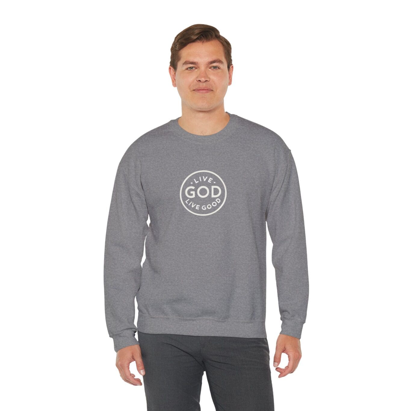 Unisex Heavy Blend Crewneck Sweatshirt LIVE GOD LIVE GOOD TM - Image 20