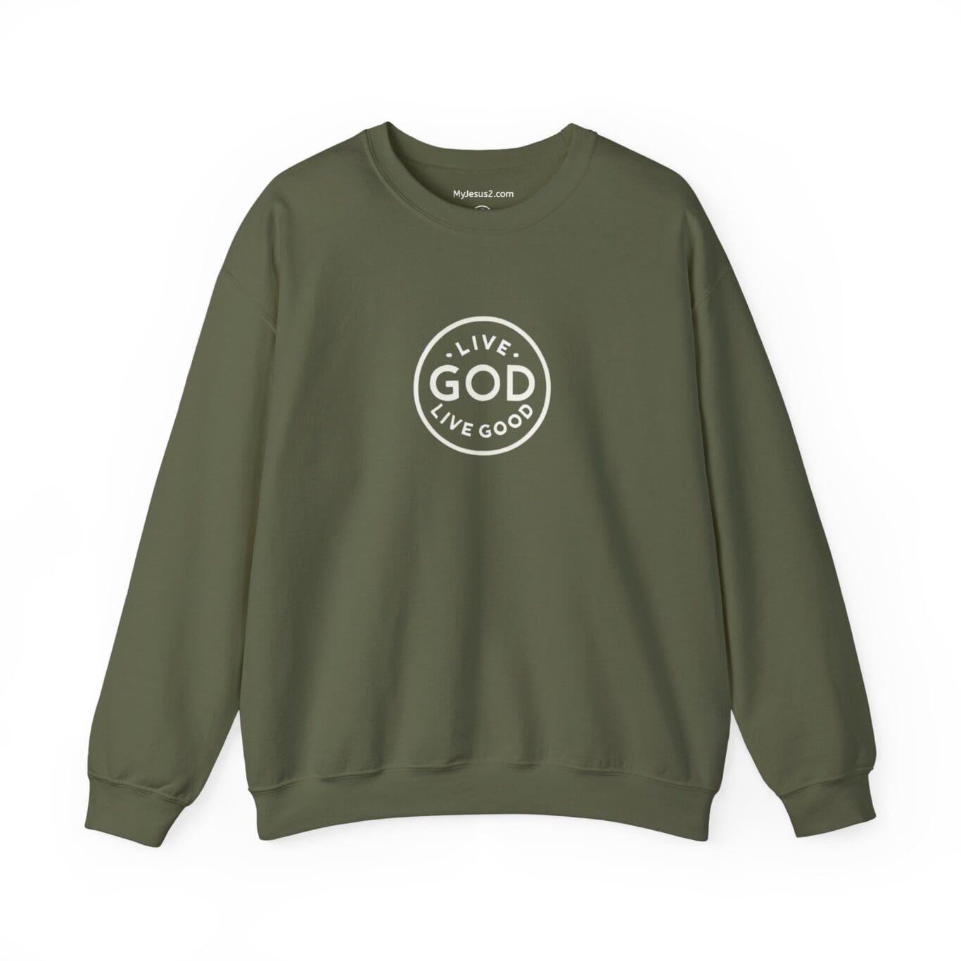 Unisex Heavy Blend Crewneck Sweatshirt LIVE GOD LIVE GOOD TM - Image 13