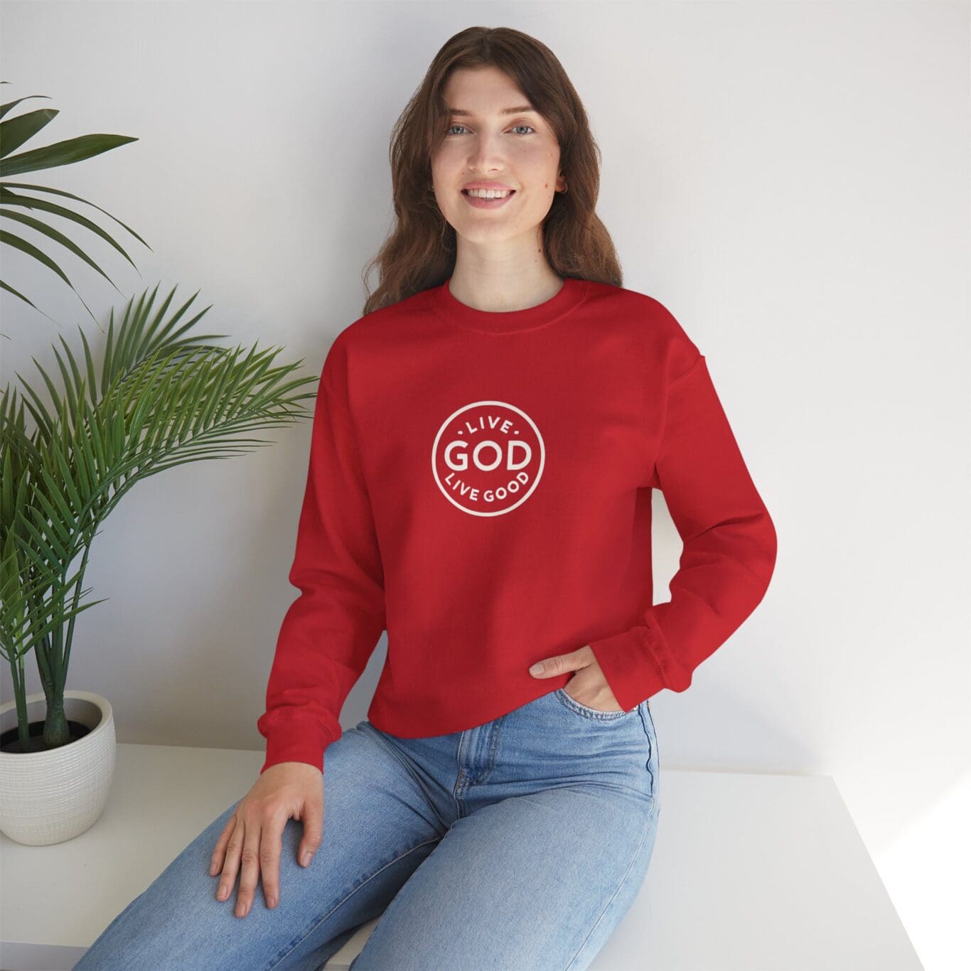 Unisex Heavy Blend Crewneck Sweatshirt LIVE GOD LIVE GOOD TM - Image 39