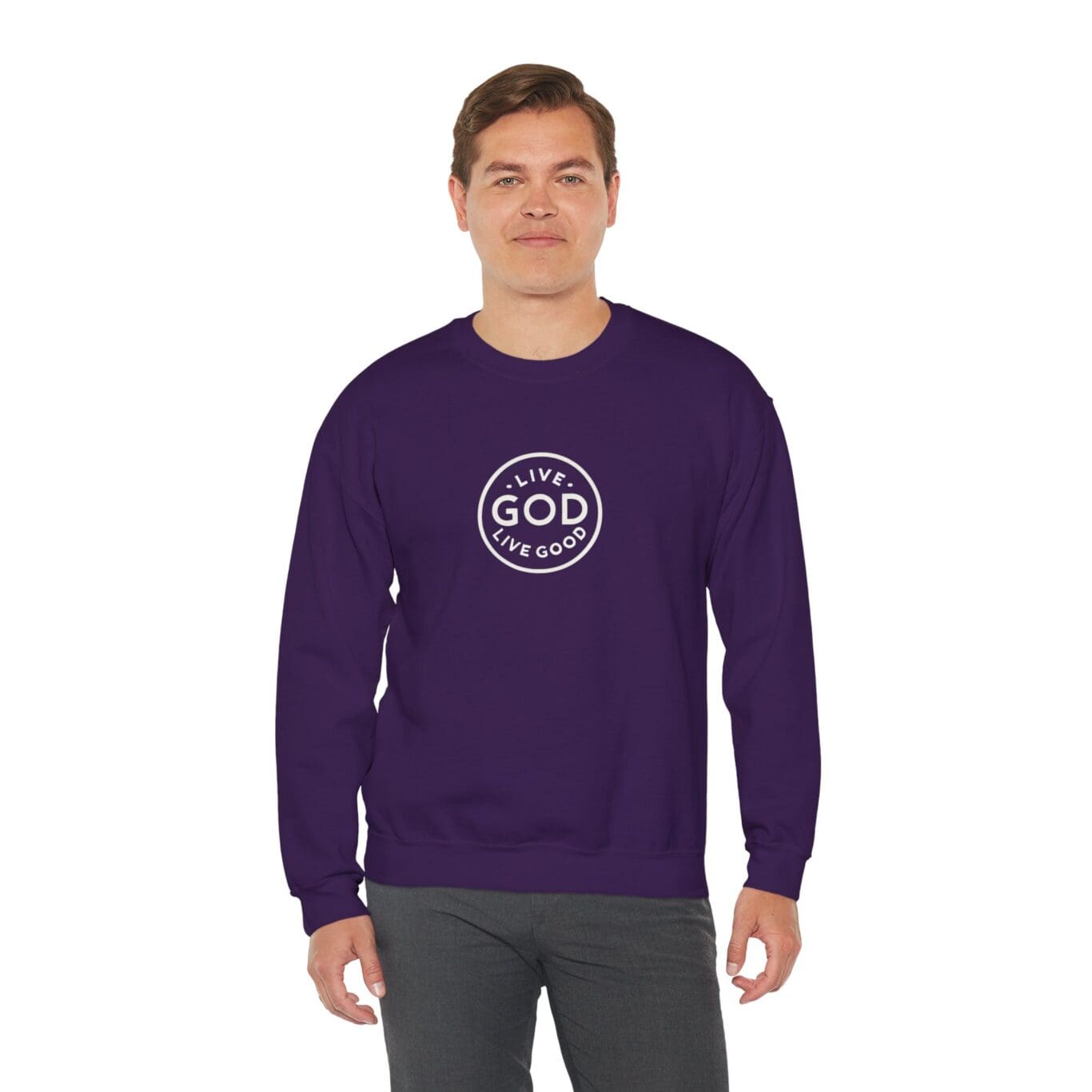 Unisex Heavy Blend Crewneck Sweatshirt LIVE GOD LIVE GOOD TM - Image 32