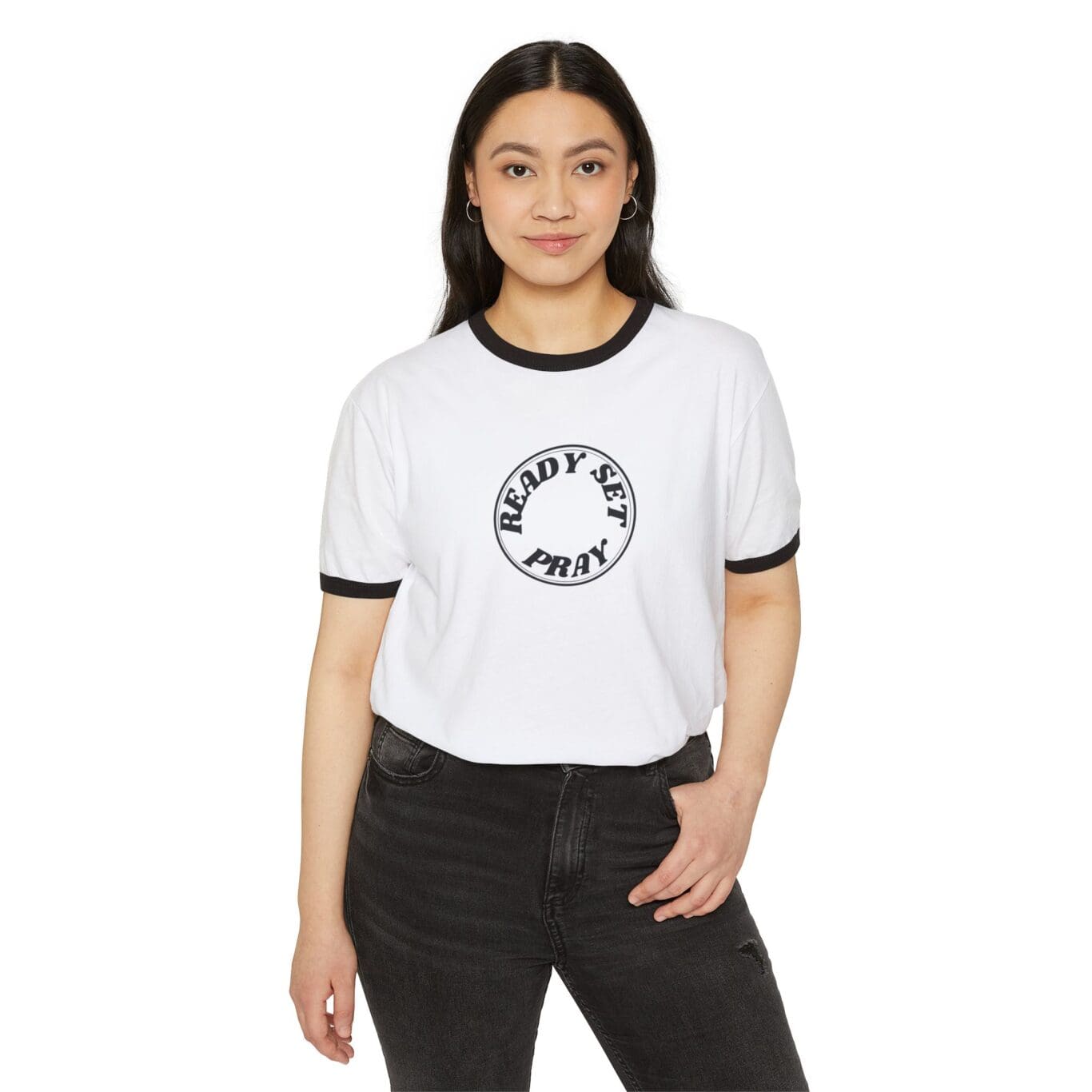 READY SET PRAY Unisex Cotton Ringer T-Shirt TM - Image 5