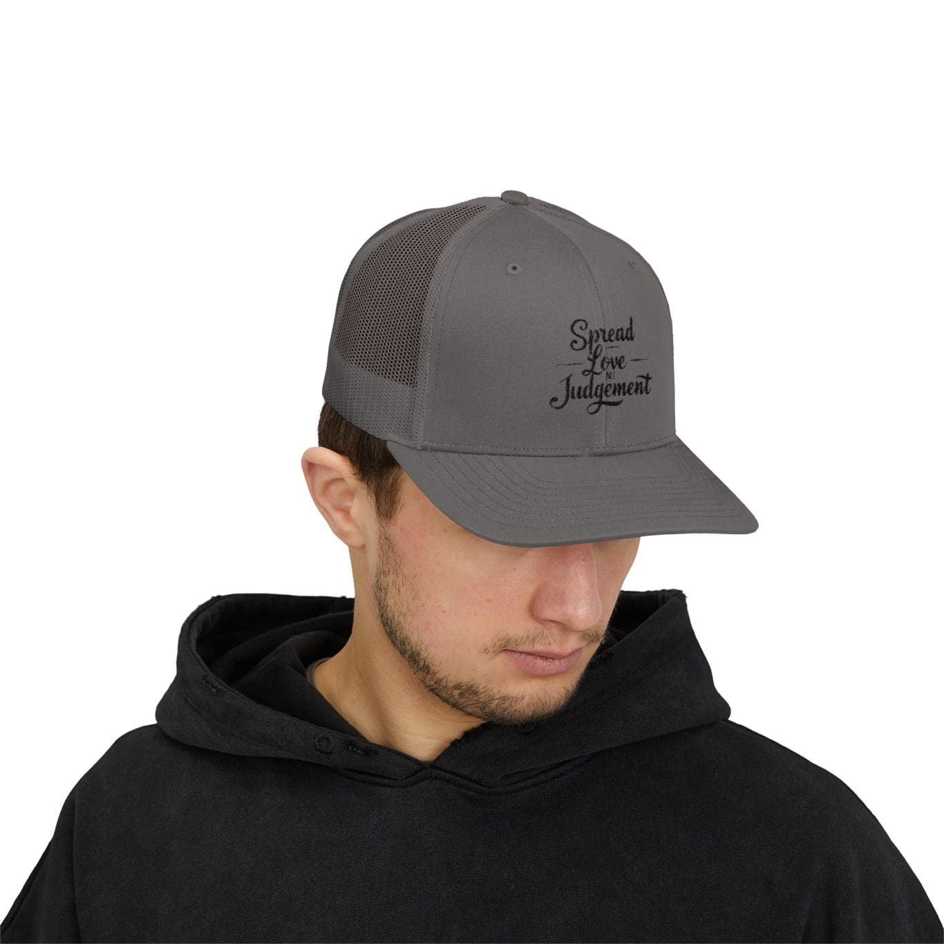 A Snapback Trucker Cap Spread Love Not Judgement TM - Image 15