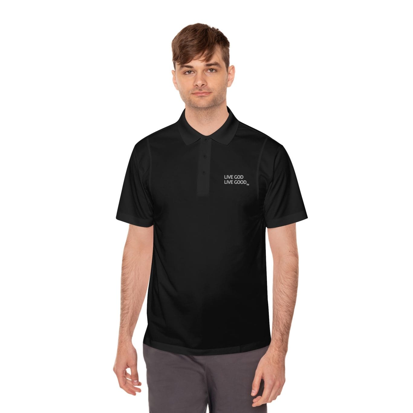 Men's Sport Polo Shirt LIVE GOD LIVE GOOD TM - Image 3