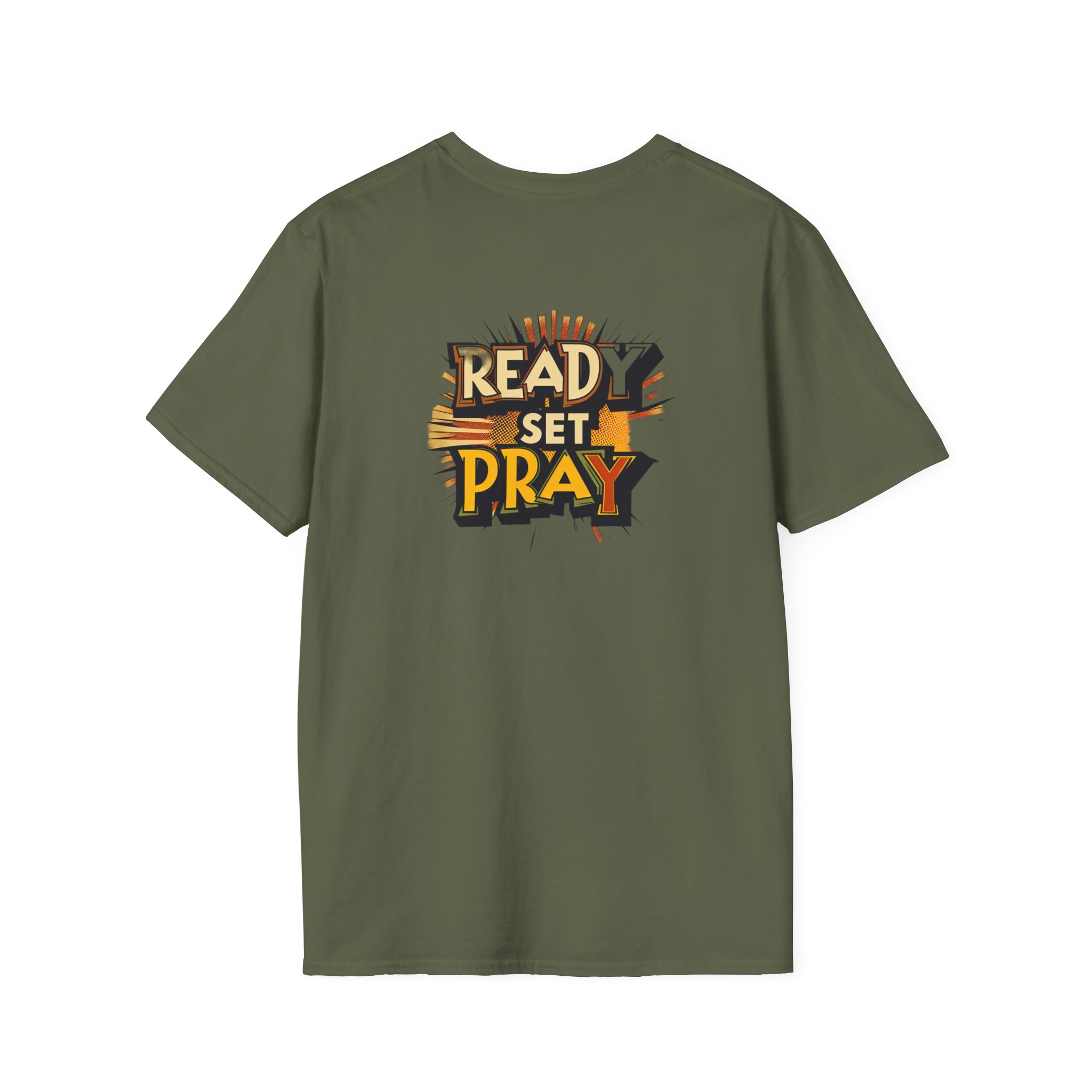 READY SET PRAY w/ Picture On Back Unisex Softstyle T-Shirt TM - Image 11