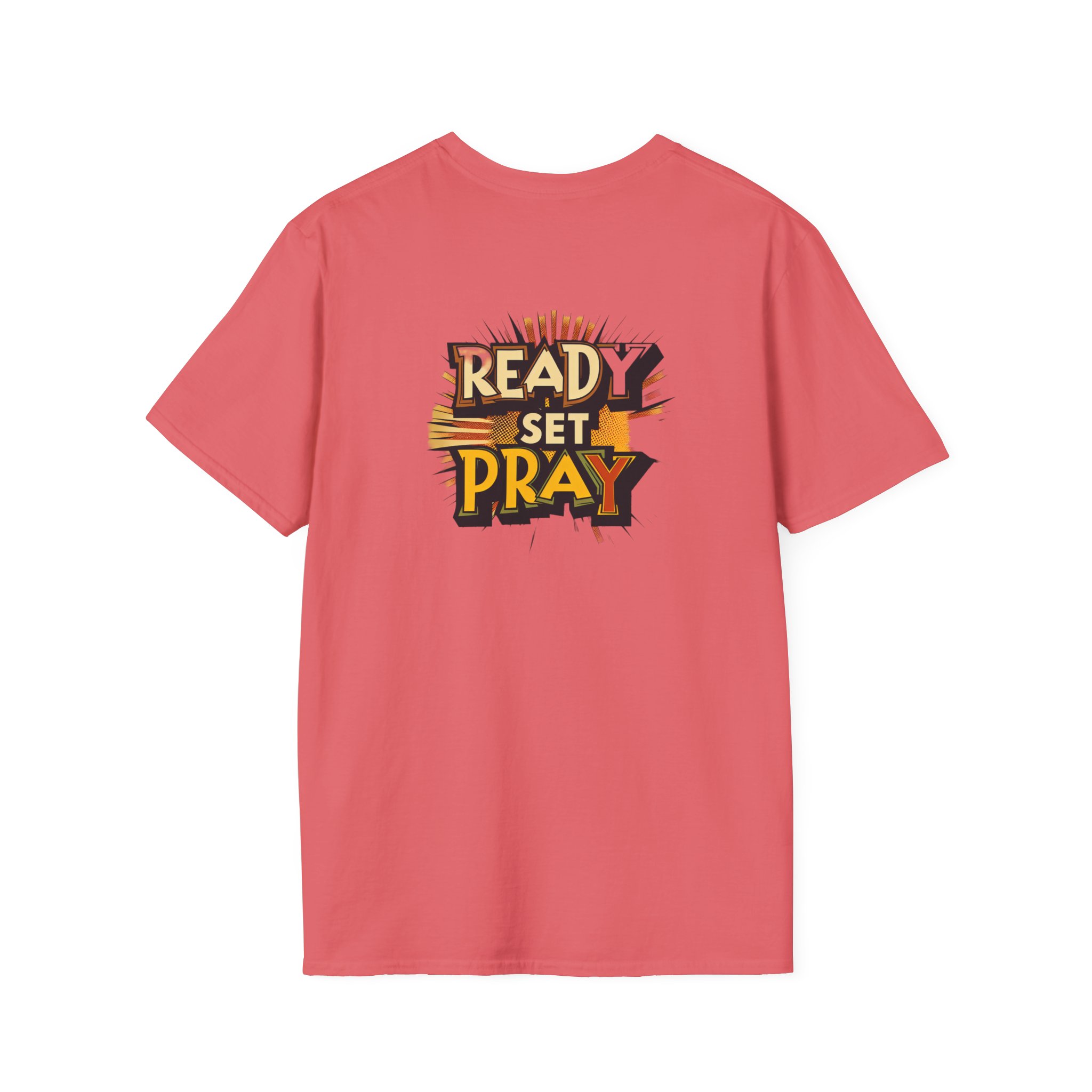 READY SET PRAY w/ Picture On Back Unisex Softstyle T-Shirt TM - Image 7