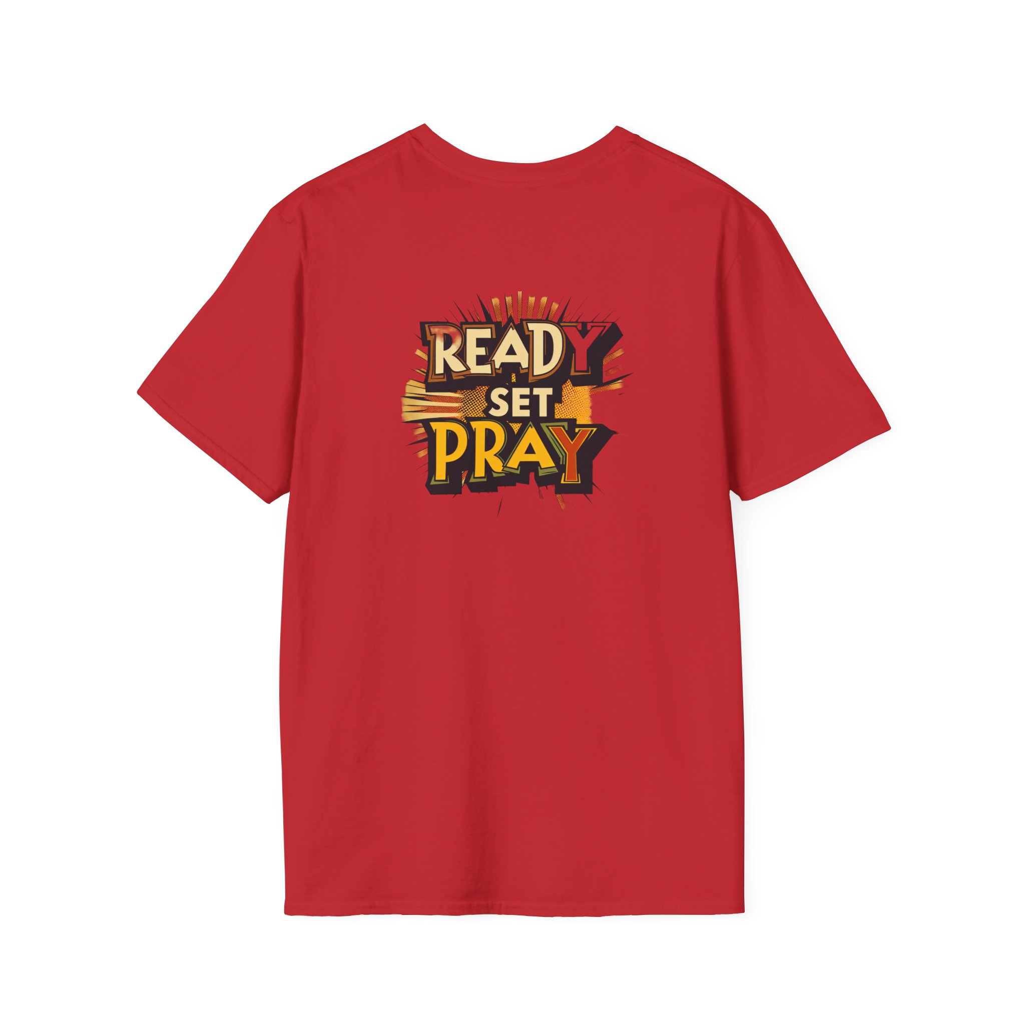READY SET PRAY w/ Picture On Back Unisex Softstyle T-Shirt TM - Image 2