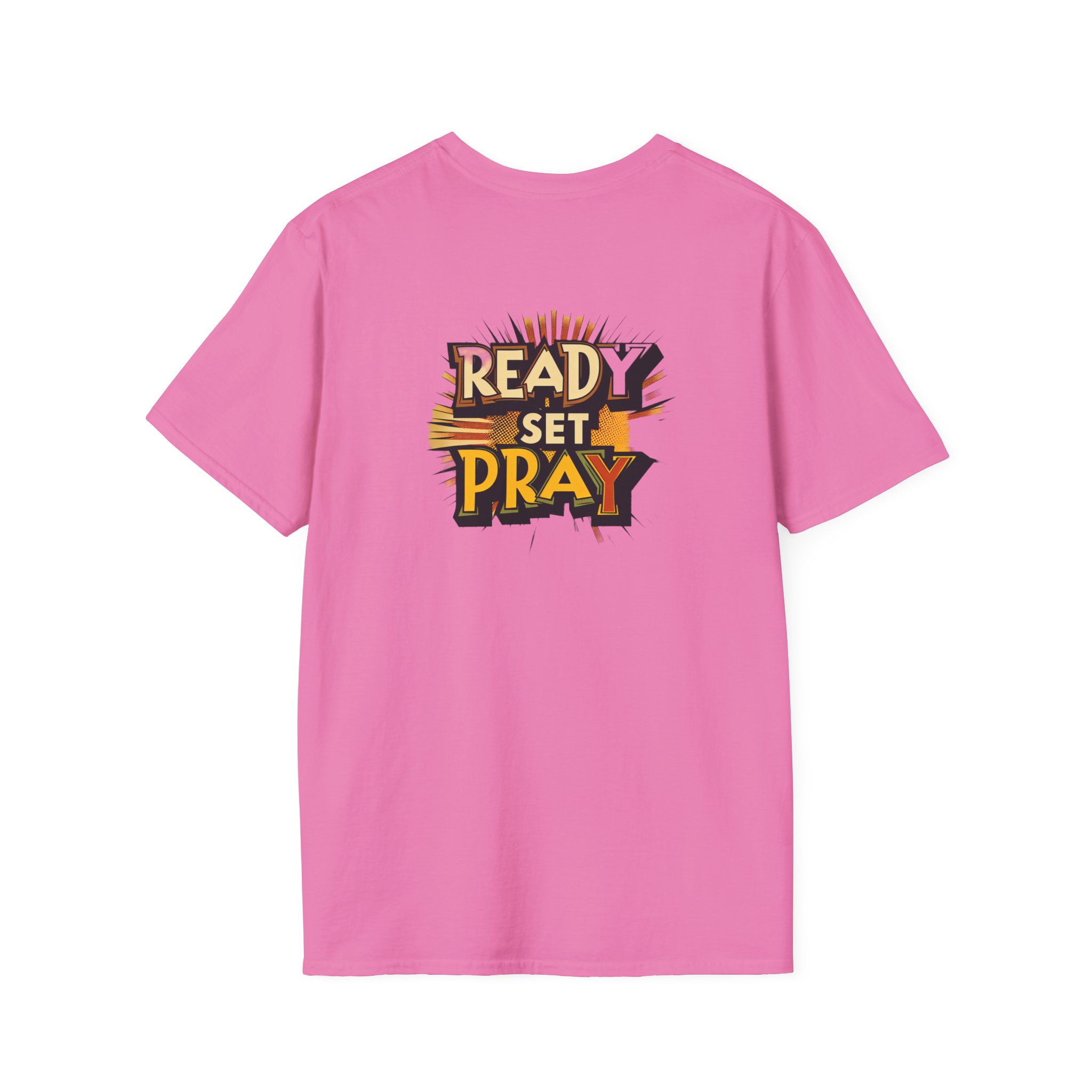 READY SET PRAY w/ Picture On Back Unisex Softstyle T-Shirt TM - Image 19
