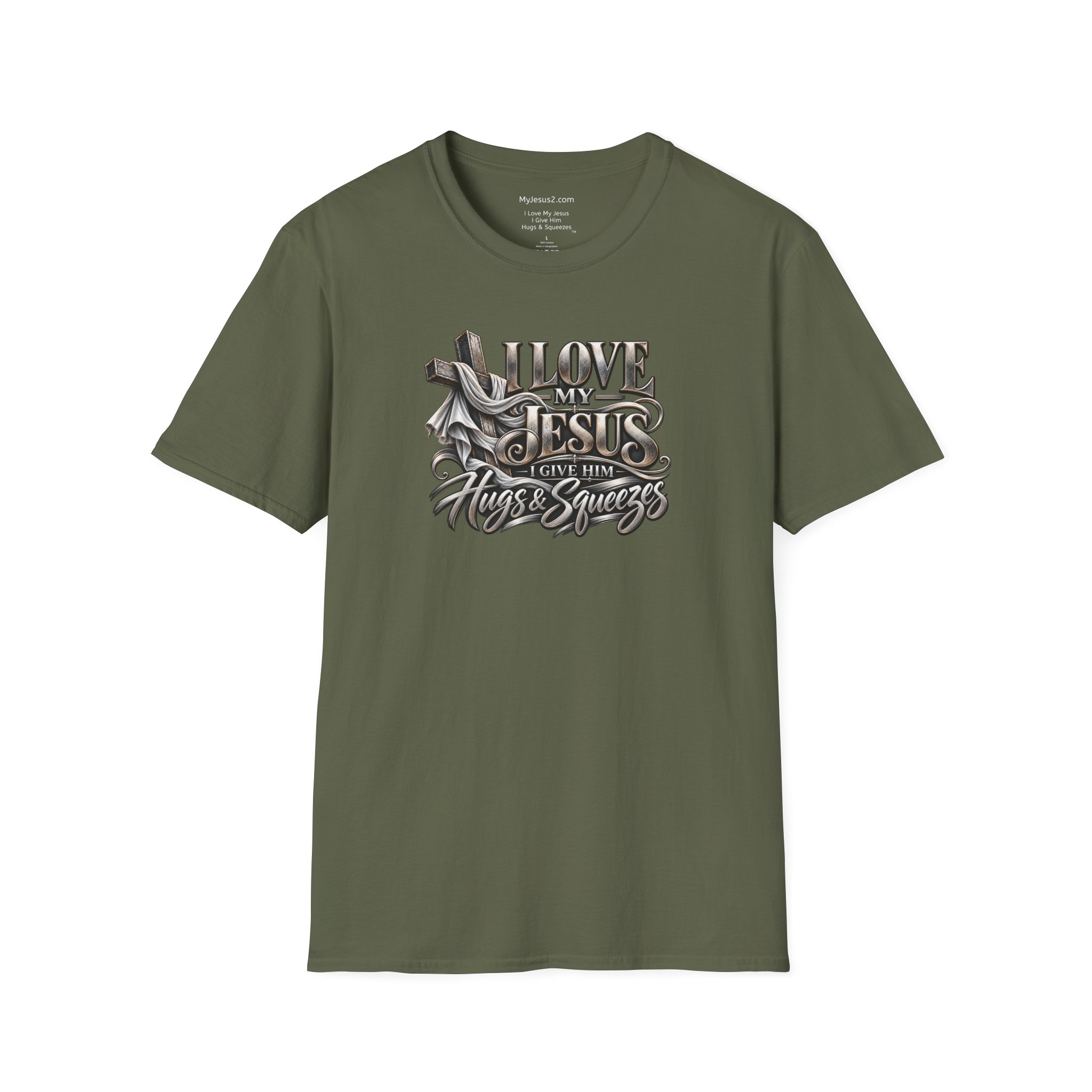 I Love My Jesus I Give Him Hugs & Squeezes Unisex Softstyle T-Shirt TM